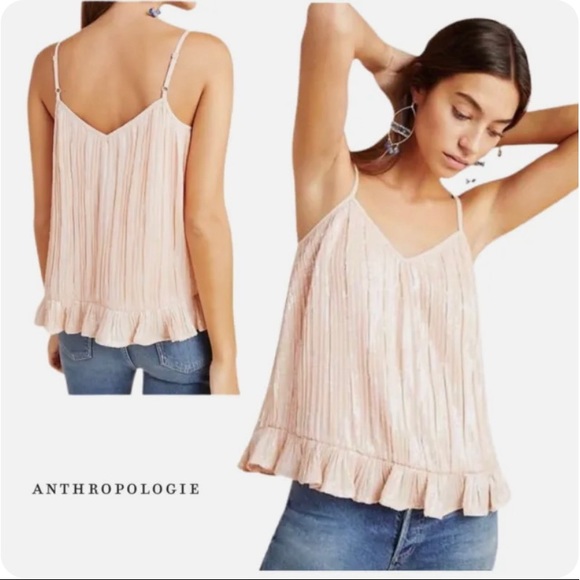 Anthropologie Tops - NEW Anthropologie Beaded Sequin Cami Blouse  Top Size 8